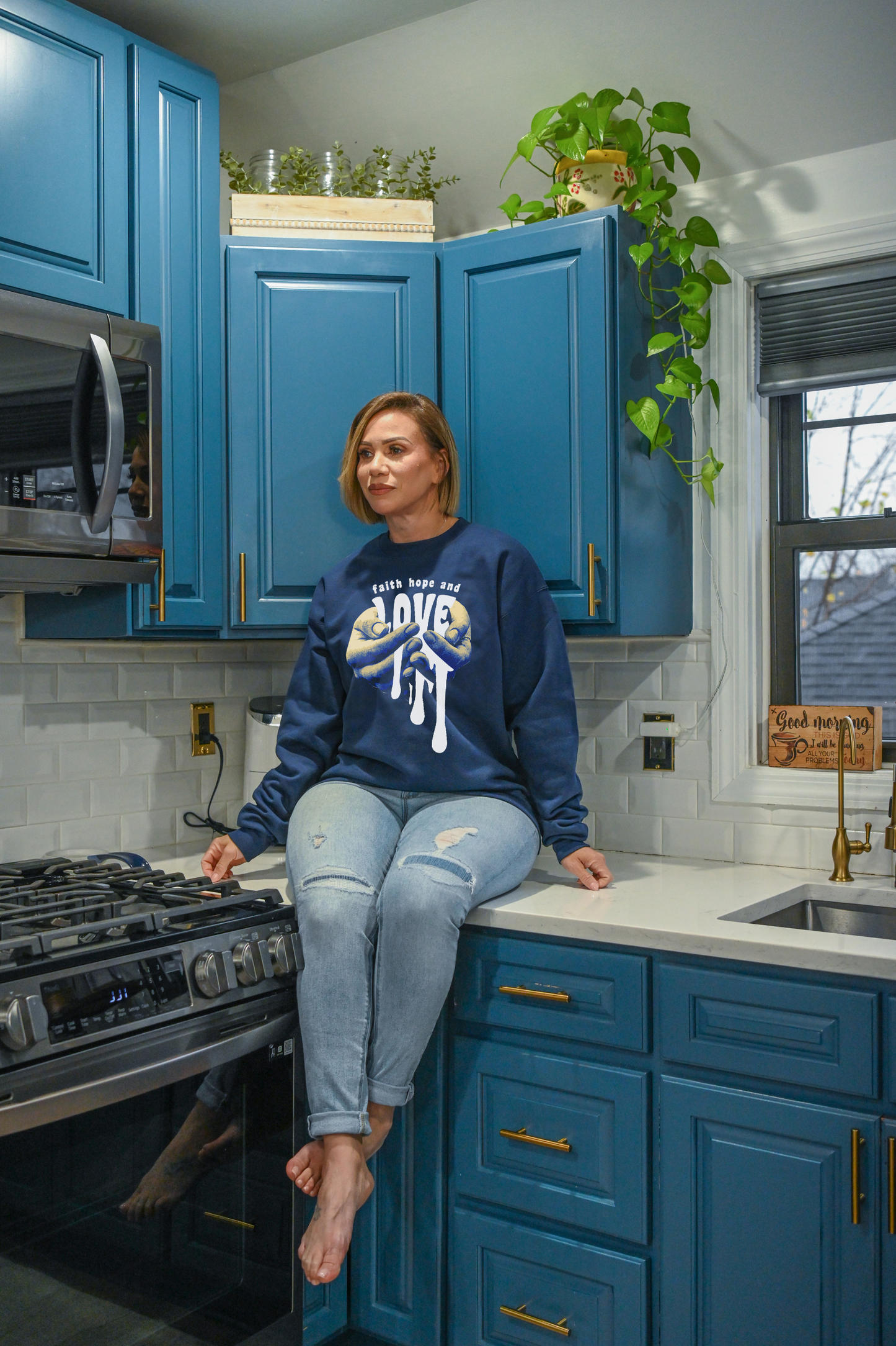 #114 Faith & Love Design Crewneck Sweatshirt