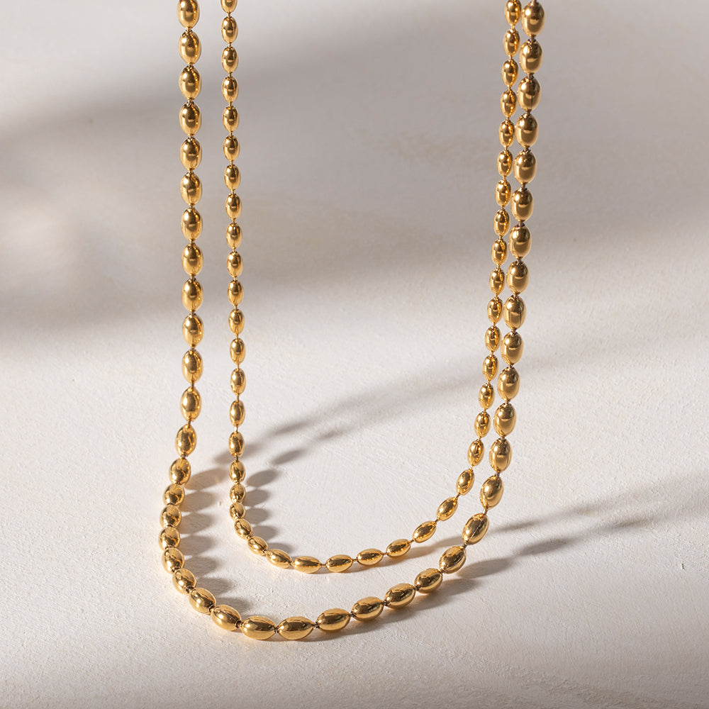 Golden Oval Chain Necklace