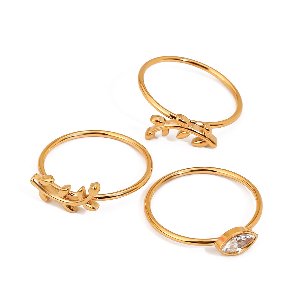 Ayin Leaf Ring Set