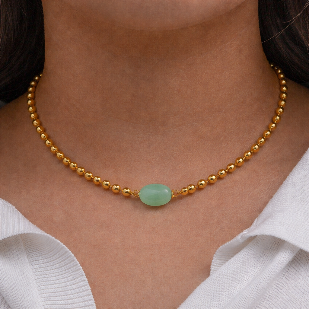 Green Promise Bead Chain Necklace