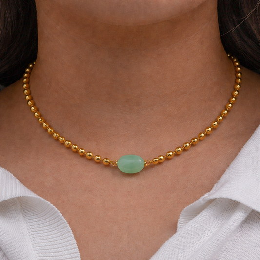 Green Promise Bead Chain Necklace
