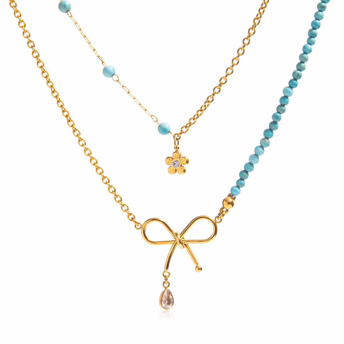 Chen Bow Turquoise Layered Necklace