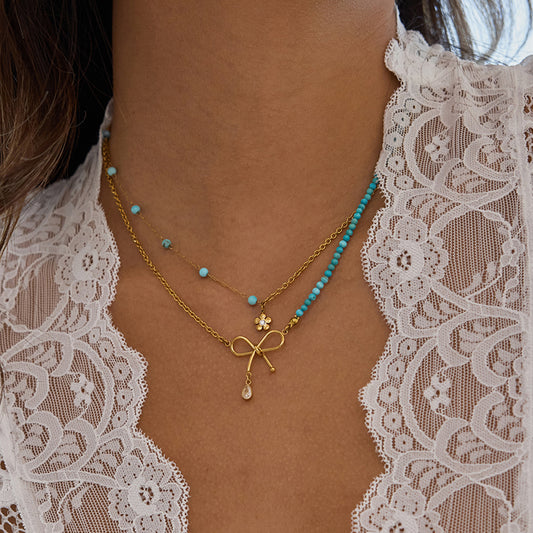 Chen Bow Turquoise Layered Necklace