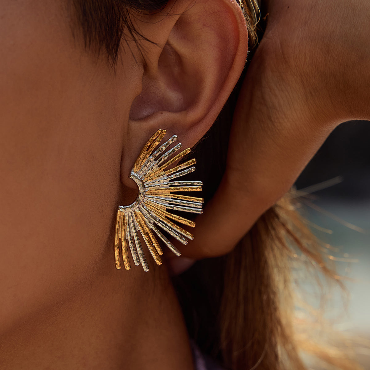 Sara Radiance Fan Earrings