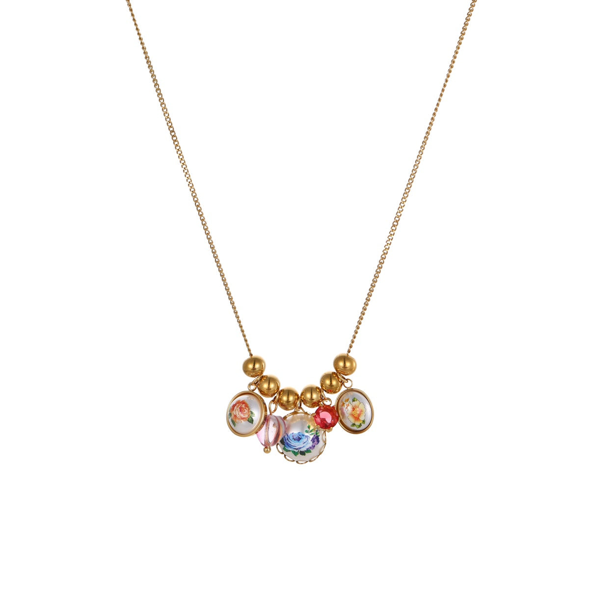 Golden Bloom Charm Necklace