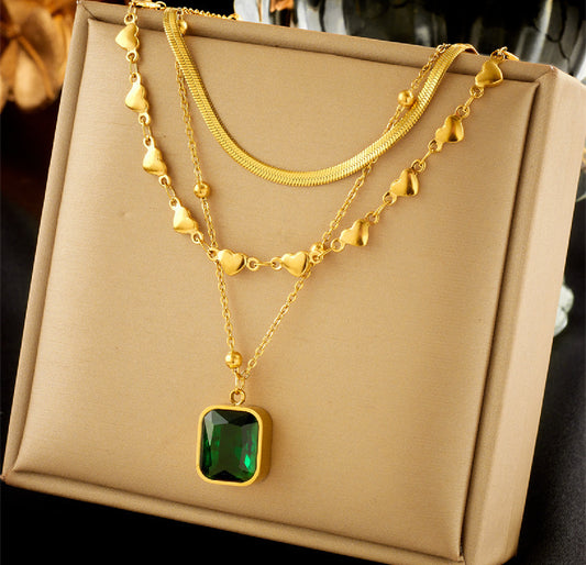 Emerald Promise Layered Necklace