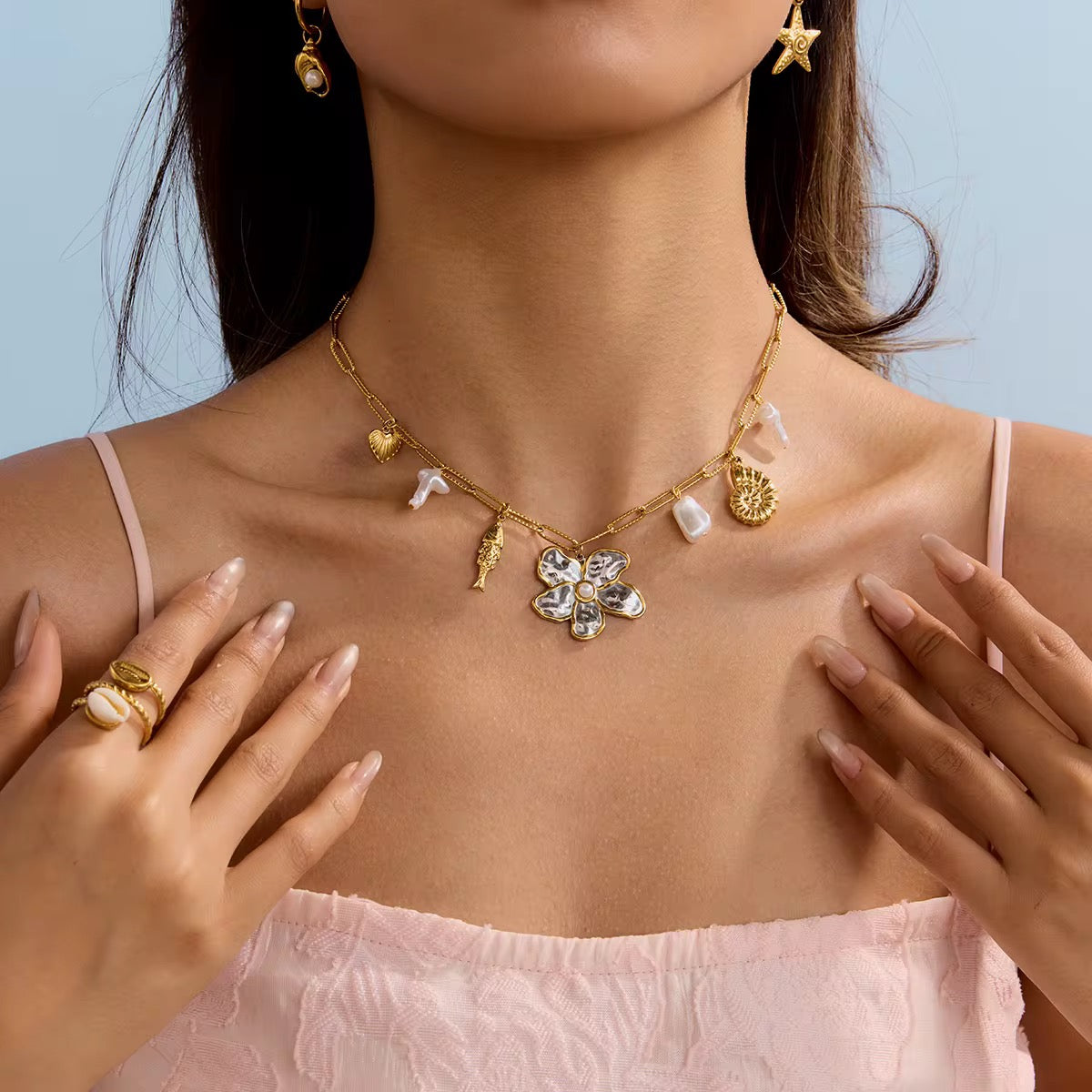 Earth & Ocean Charms Necklace