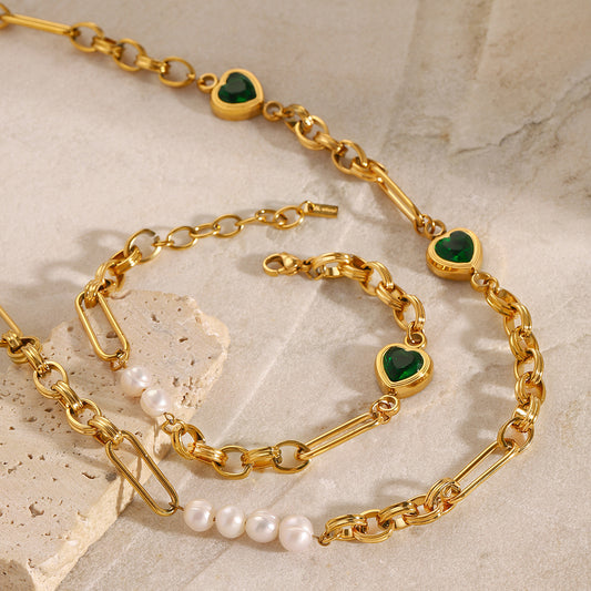 Levayah Heart Pearl Necklace