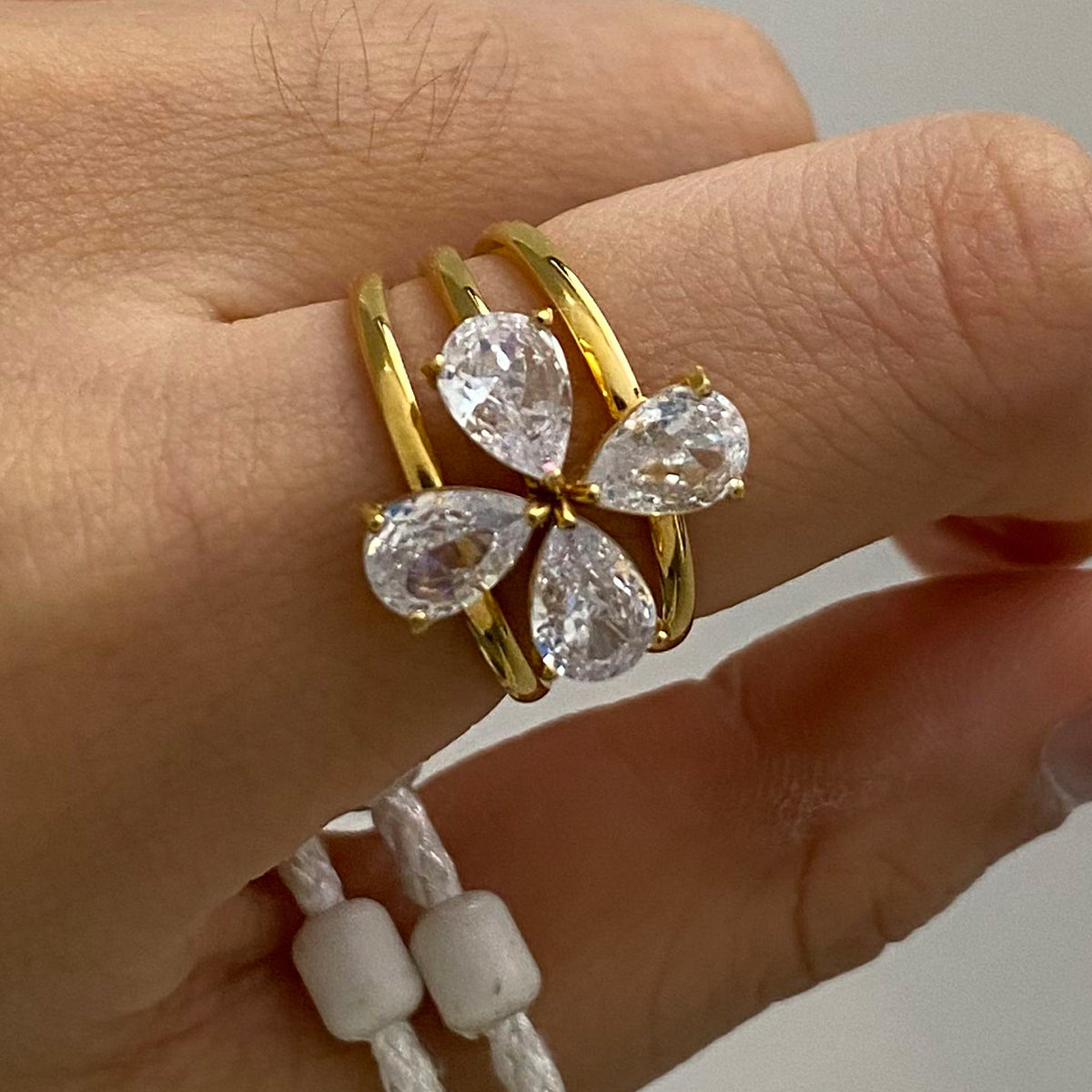 Tiferet Teardrop Ring Set